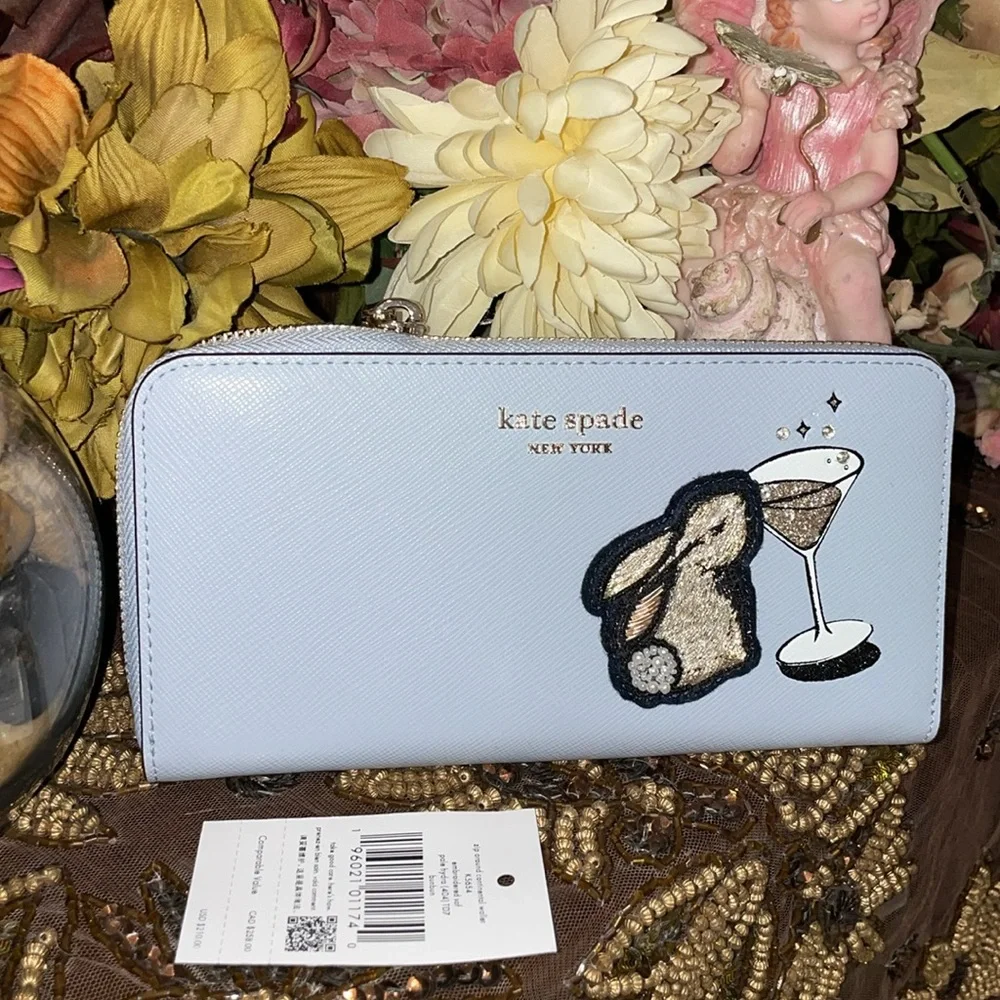 ColectebelππΈ Kate Spade New York Bunbun Bunny Zip Around Continental Walβ¦ - Picture 1 of 13